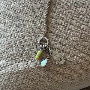 Pandora sCharm Necklace with Green and Blue Accents